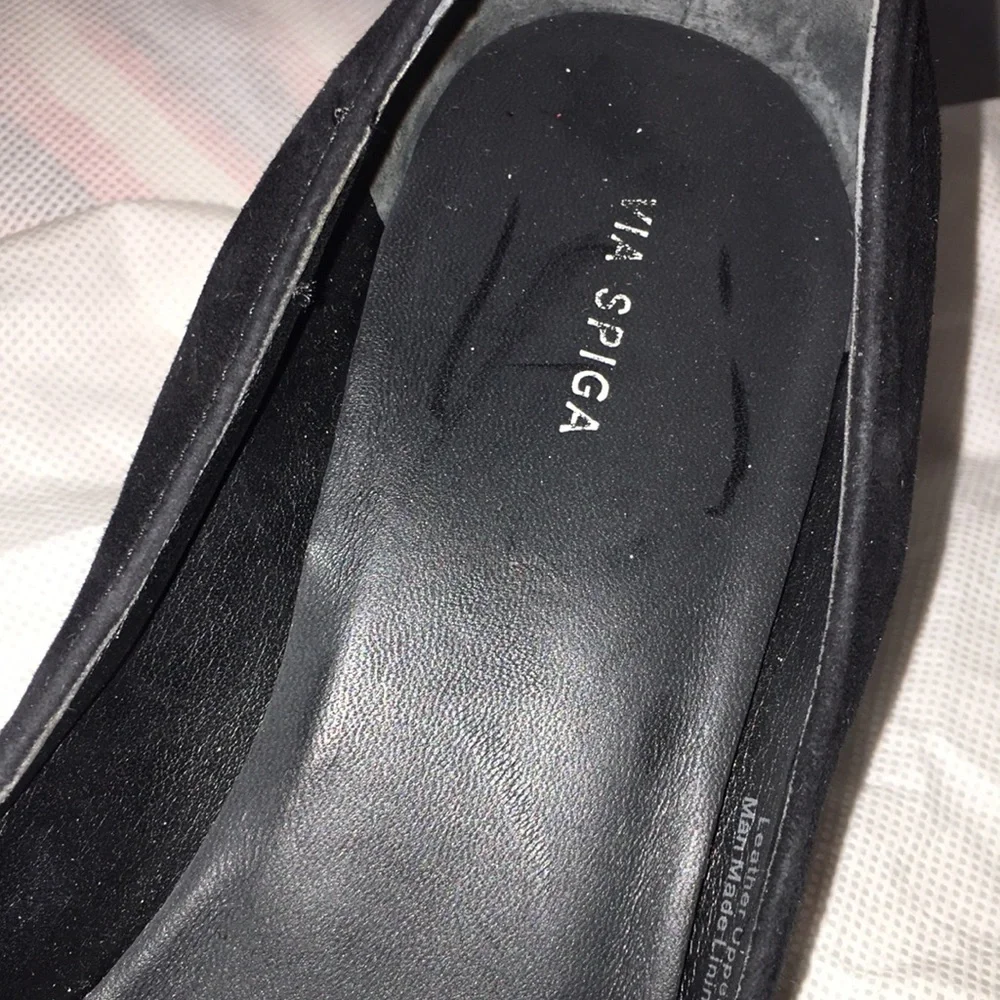 Via Spiga Black Suede Heels | Leather Upper | Size 6.5